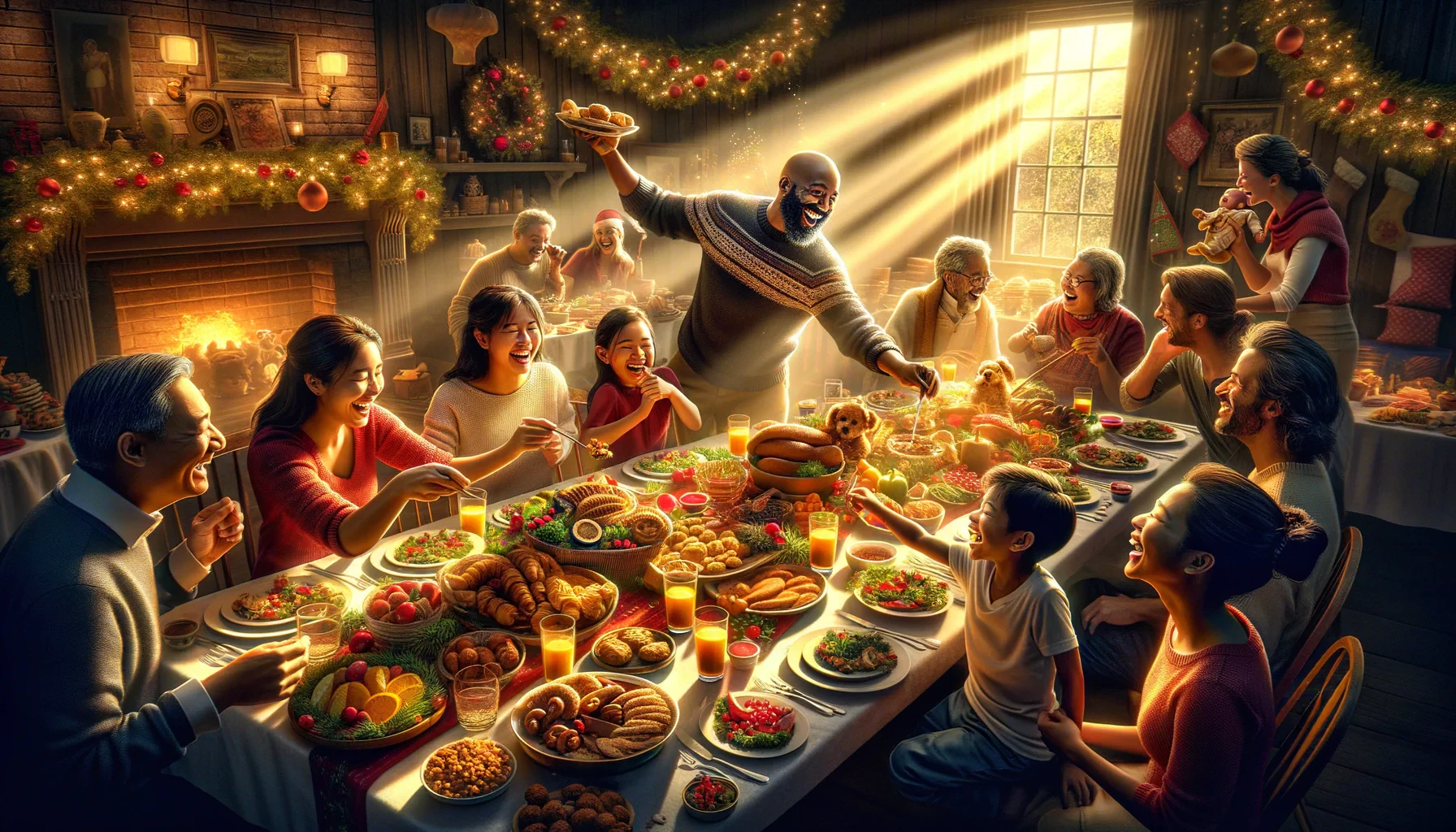 christmas picnic lunch with friends and family