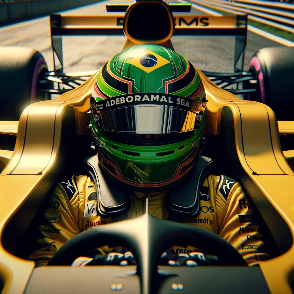 airton senna in the f1 car