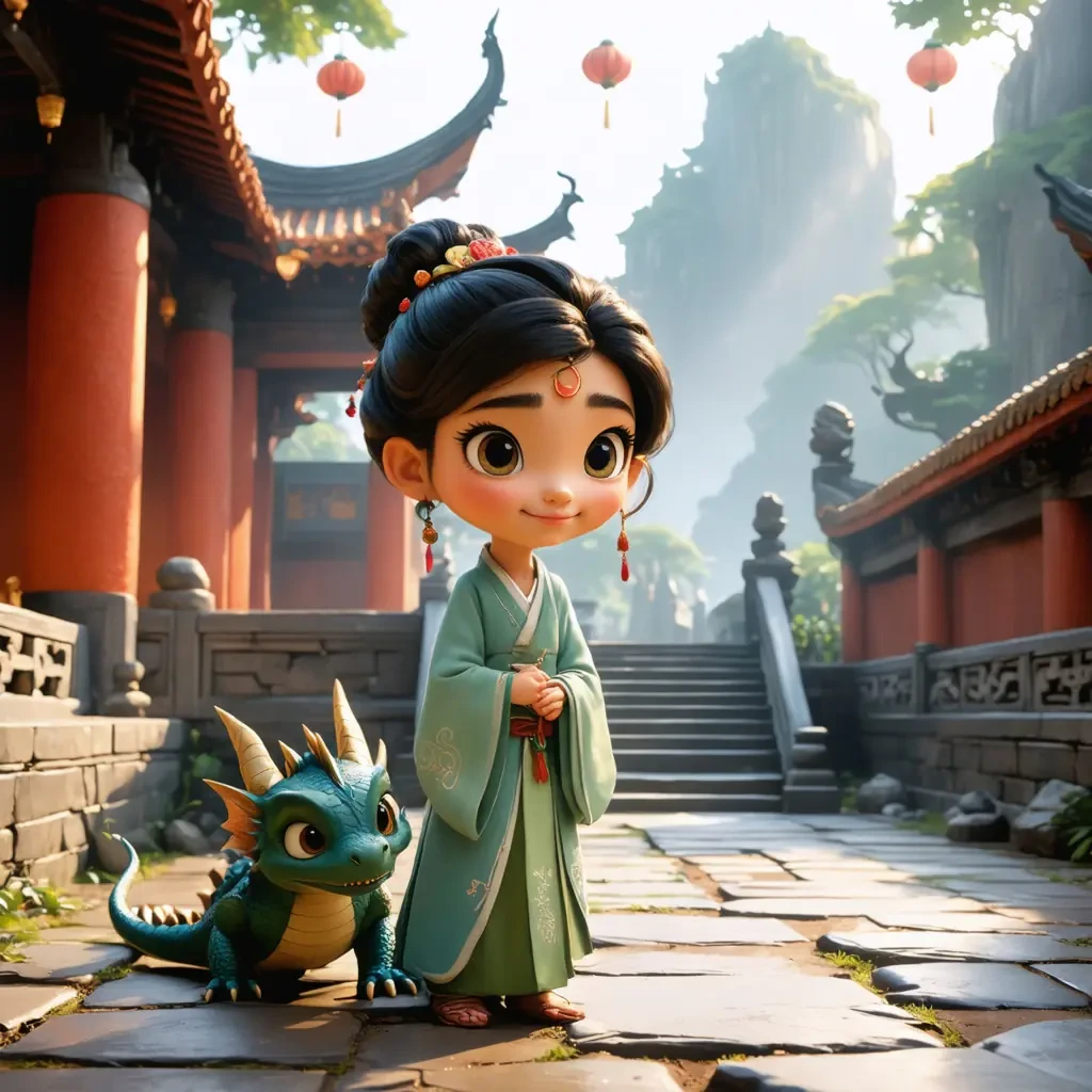 Charming Raya and her playful dragon companion, Awkwafina, find solace amidst the serene beauty of an Asian temple under the warm rays of the sun. This stunning 3D artwork, created with meticulous attention to detail using C4D, Octane Render, and advanced ray tracing techniques, captures the essence of Pixar and Disney's beloved style. With the use of clay materials and the mesmerizing effects of animation lighting, the scene radiates an ultra-detailed charm. The masterful rendering, combined with the touch of depth of field, brings the magical world of Raya and the Last Dragon to life.