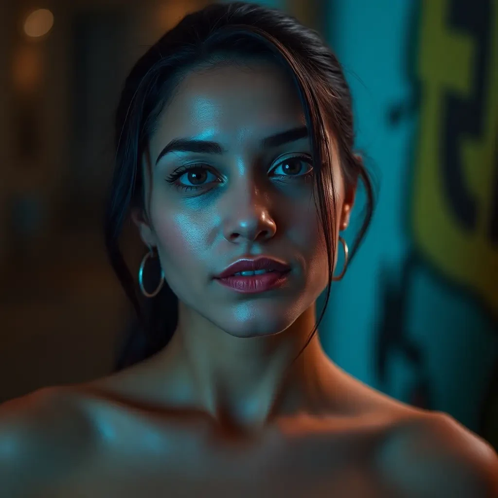 latina woman looking at camera