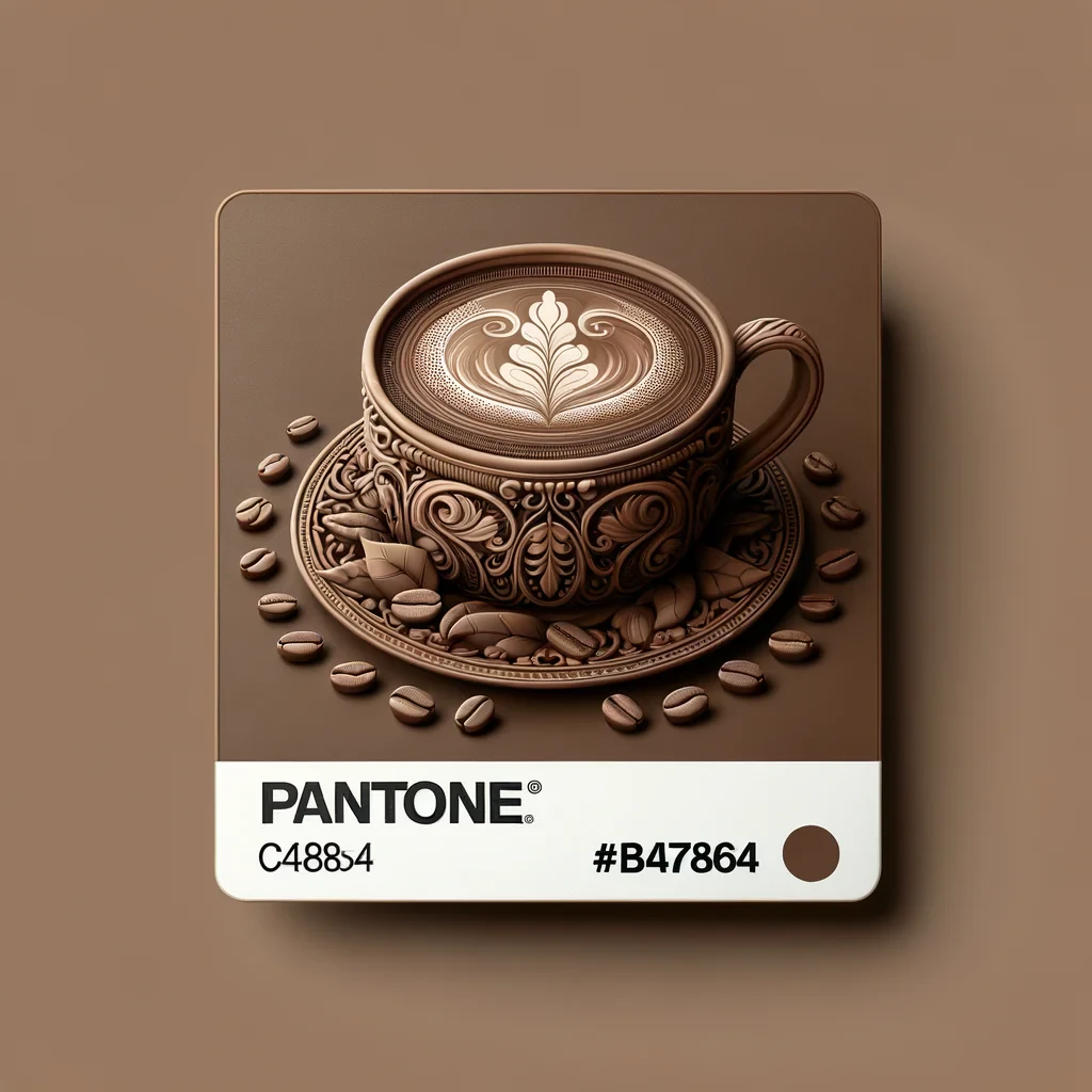 realistic and elegant coffee cup in pantone mocha mousse colors #a47864 without coffee bean