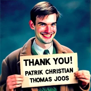 make a meme with a thank you to the person named Patrick Christian Thomas Joos