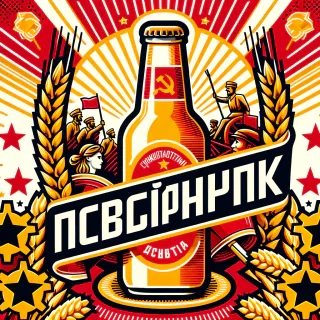 beer label in ussr style