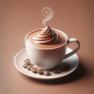 realistic and elegant coffee cup in pantone mocha mousse colors #a47864 without coffee bean