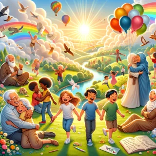 create image for kids enjoying life and being loved