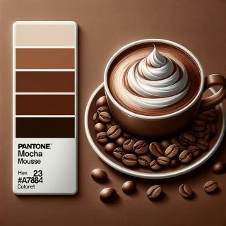 realistic and elegant coffee cup in pantone mocha mousse colors #a47864 without coffee bean