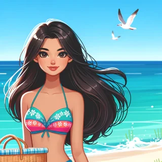 make an image of a girl wearing a bikini