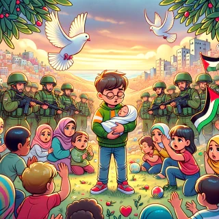 حمایت از کودکان و نوزادان و نوجوانان مظلوم فلسطین کارتونی