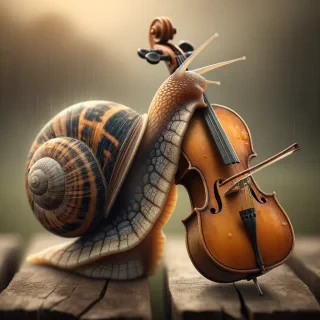 ślimak grający na wiolonczeli