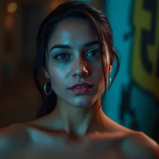 latina woman looking at camera