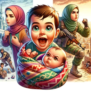 حمایت از کودکان و نوزادان و نوجوانان مظلوم فلسطین کارتونی